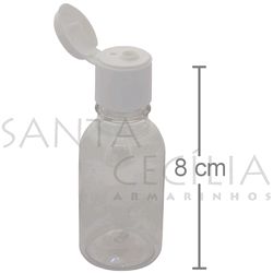 Potinhos para Lembrancinhas - Garrafinha Plástica Tampa Flip Top 30ml - 10 unidades