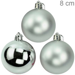 Bolas para Árvore de Natal 8 cm - Pacote com 5un - Prata