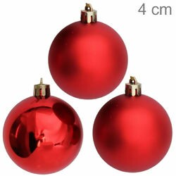 Bolas para Árvore de Natal 4 cm - Pacote com 12un - Vermelha