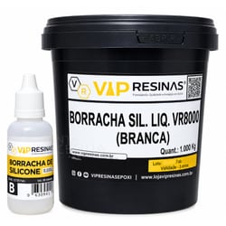 Borracha de Silicone Branca para Moldes 1 Kg VR 8000 com Catalisador 30g