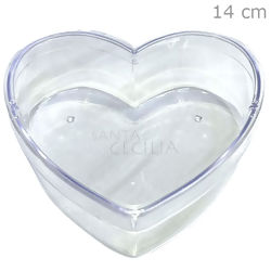 Caixa Coração em Acrílico 14 cm - 530ml - Transparente