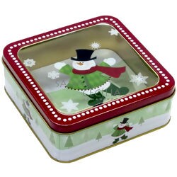 Caixa de Natal em Metal com Visor Transparente - Ref. 03201