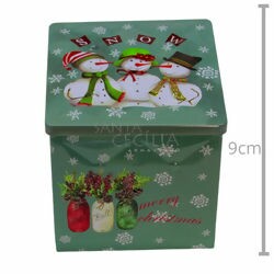 Caixa de Natal em Metal com Relevo Verde Ref. 03772