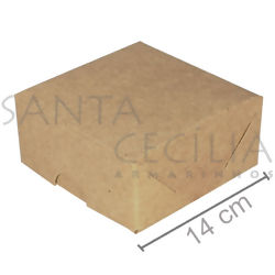 Caixa Quadrada 14 x 14 x 3,5cm - 10 unid - Kraft