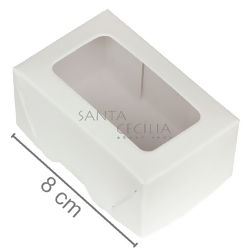Caixa Retangular nº0 com Visor 10 unid. 5x8x3,5cm. Branca