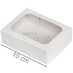 Caixa Retangular nº1 com Visor 10 unid. 7x10x3,5cm. Branca