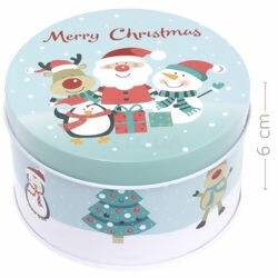 Caixa de Natal em Metal Redonda 6x10cm - Ref. 3159