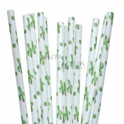 Canudo de Papel Cacto - pacote com 12 un.