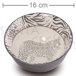 Tigela de Porcelana Onça Pintada Grande Ref. CDH16D029-F