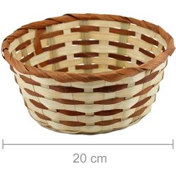 Cesta de Bambu Redonda 17HJ021 - Natural com Marrom