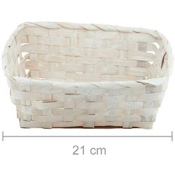 Cesta de Bambu Retangular Ref. 17HJ023 - Branca