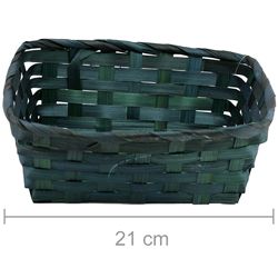 Cesta de Bambu Retangular Ref. 17HJ023 - Verde Musgo
