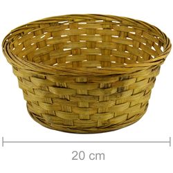 Cesta de Bambu Redonda HL153213 - Amarela