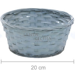 Cesta de Bambu Redonda HL153213 - Azul Bebê