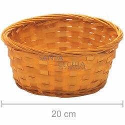 Cesta de Bambu Redonda HL153213 - Laranja