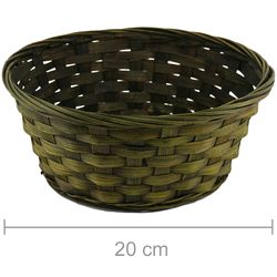 Cesta de Bambu Redonda HL153213 - Verde Musgo