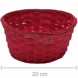 Cesta de Bambu Redonda HL153213 - Vermelha