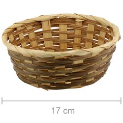 Cesta de Rattan Redonda D11 - Natural com Marrom