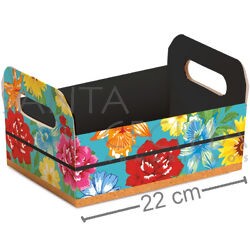 Caixote de Papel Cartão Floral M - Ref. 23011723