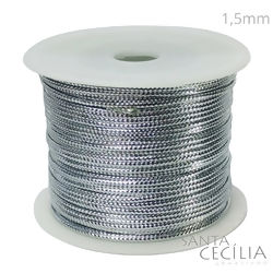 Cordão Metalizado 1,5mm - 50 m - Prata