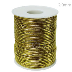 Cordão Metalizado 2,0mm - 50 m - Ouro