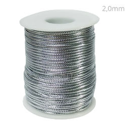 Cordão Metalizado 2,0mm - 50 m - Prata