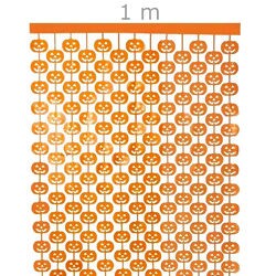 Cortina Metalizada 1x2m Halloween Abóbora - Ref. WDF73945
