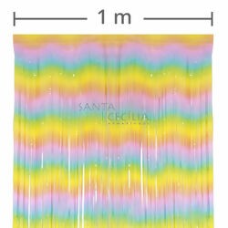 Cortina Franja 1x2m Tons Pastel Mesclada Candy Arco-íris - Ref.20-2