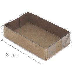 Caixa de Papel Kraft com Tampa de PVC CH-00 8x5x2 cm - 20un. 