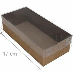 Caixa de Papel Kraft com Tampa de PVC CH-08 17x8x4,5 cm - 20un.