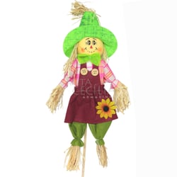 Espantalho no Palito 36cm TD5325 - Menina Vestido Vinho