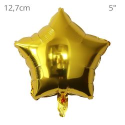 Balão Metalizado Estrela - Dourado 12.7cm 6 unid. - REF. QD0601