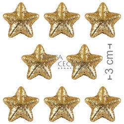 Enfeite de Natal - Estrelas com Glitter Ouro NTD13006 - 30 unid.