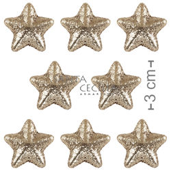 Enfeite de Natal - Estrelas com Glitter Ouro Velho NTD13006 - 30 unid.