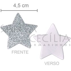 Apliques em EVA - Estrela Prata G - 5 unid.