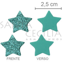 Apliques em EVA - Estrelas Verde M - 20 unid.