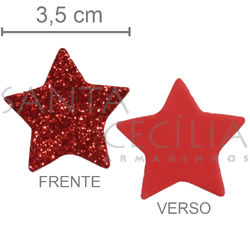 Apliques em EVA - Estrelas Vermelha G - 8 unid.