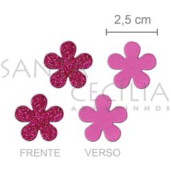 Apliques em EVA - Flor Pink M - 16 unid.