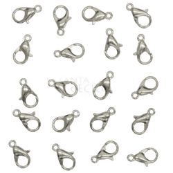 Fecho Lagosta 10 mm - 20unid. Prata