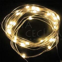 Fio de Cobre LED 30 lâmpadas - Branco Quente