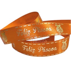Fita de Cetim Feliz Páscoa 2,2cm x 10m Ref.1870/22 COR01