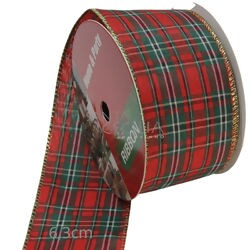 Fita de Natal 6,3 cm x 9m Xadrez Vermelha e Verde Ref. 25-6134-3