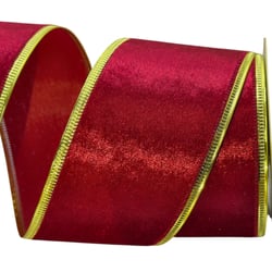 Fita de Veludo Aramada Vermelho Vivo 6,3cm x 9m - Ref. 6089