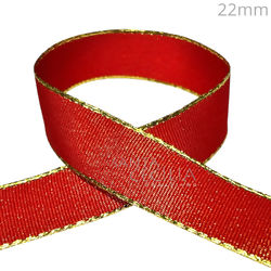 Fita de Natal Sinimbu 10m - Ref.1715/22mm Cor 2 Vermelha e Ouro