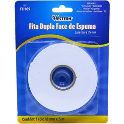 Fita Adesiva de Espuma Dupla Face 18 mm x 5 m FC-109