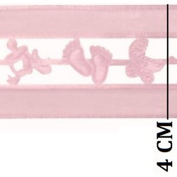 Fita Bebê Organza e Cetim Rosa RIB13 - 20m