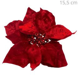 Flor Bico de Papagaio em Veludo Vermelho Ref. XY23-1366