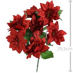 Poinsétia Vermelha com 7 Galhos Ref. XY23-985