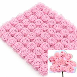 Flor em EVA com Tule 144 unidades Ref. 1505 - Rosa Bebê