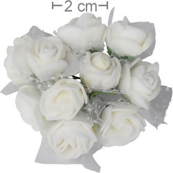 Flores em EVA Branca com Tule S101 - 144un